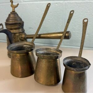 Vintage Brass Coffee Pot Set